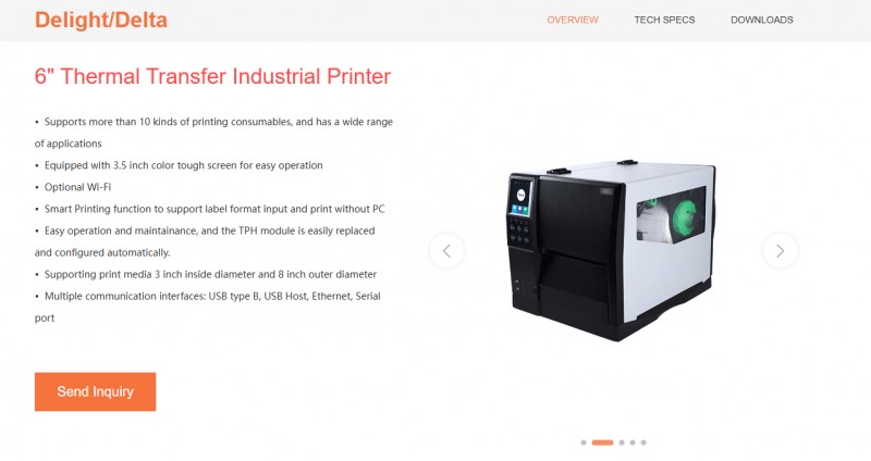 008PG国际Delight工业热转印打印机